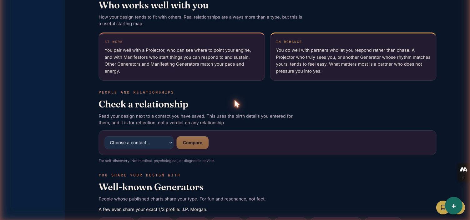 A preview of the InPsychNow Human Design reading